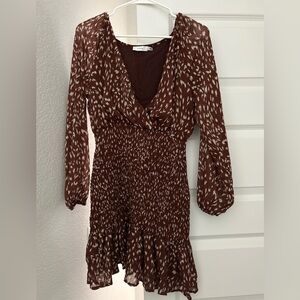 Brown Long Sleeve Dress